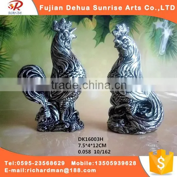 Best Selling Silver Cock Shape for Garden Decoration