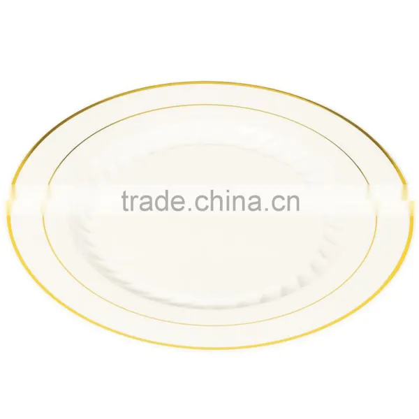 Customize White ps Plates With Silver Rim QXL042