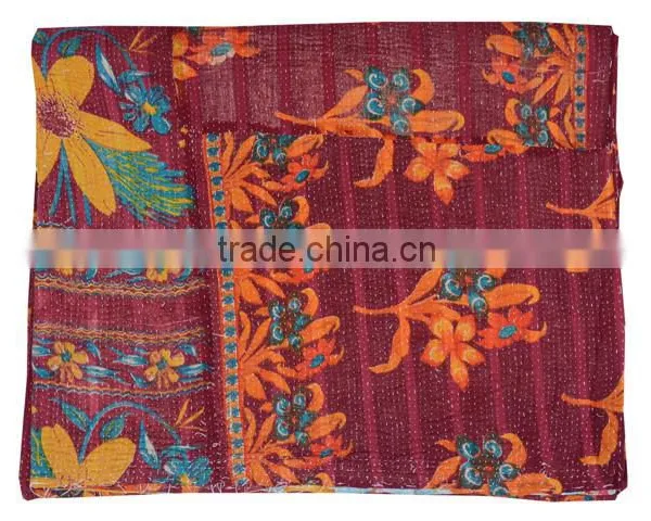 Handmade Indian Kantha Quilts / Old Vintage Kantha Quilts