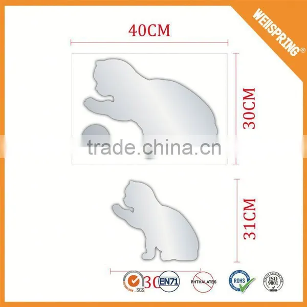 Hundreds of Wholesale None-toxic China Supplier Cat Shaped Mirror Wall Stickers photo-2