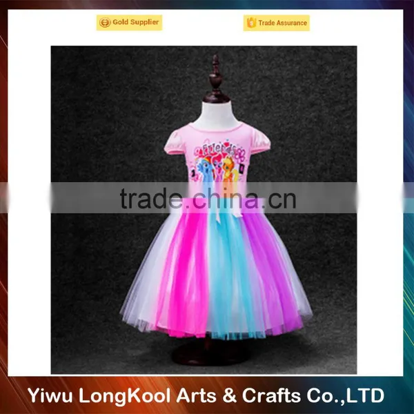 Wholesale Top Fashion Cosplay Frozen Princess Fancy Tutu Dress Rainbow Girl Dress photo-2