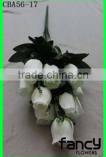 10 Heads Home Decor Artificial White Rose Flower