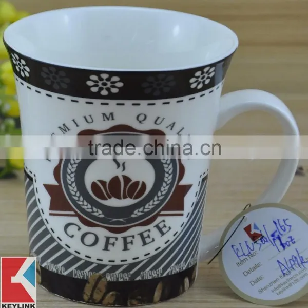 11OZ Flowers Decal Printed Coffee Cups, Shiny Surface New Bone China Mug, KL5004-348 photo-5