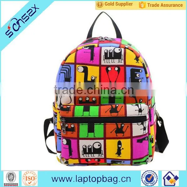 New Style Girls Canvas Backpack Kids Canvas Bagpack School Bags photo-6