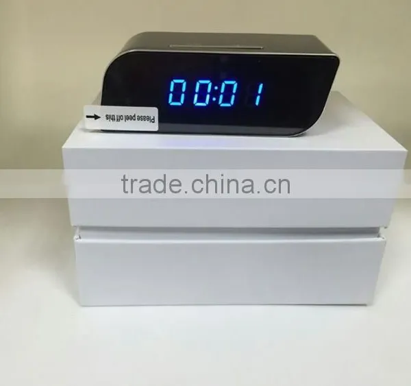 1080P FHD Pinhole Clock DVR Camera With Remote Control Night Vision Wide Angle View Table Alarm Clock DV Camera photo-5
