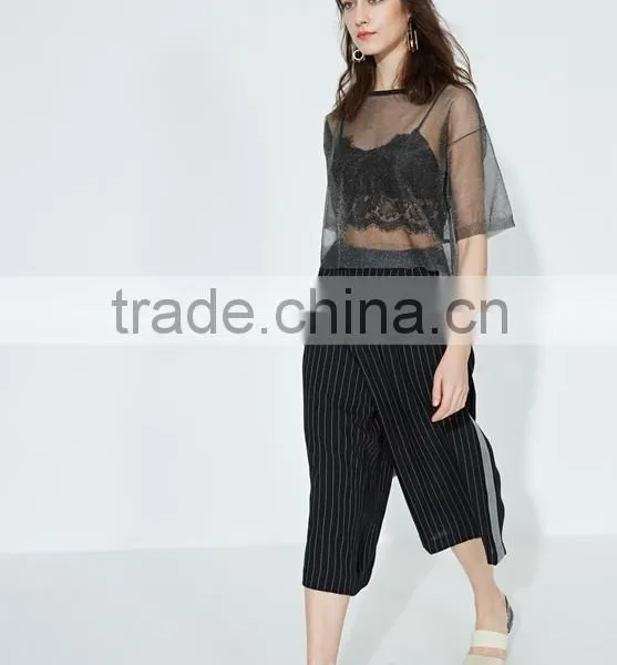 Sexy Slim Fit Strapless Tank Tops Lace Short Shirts for Women photo-3