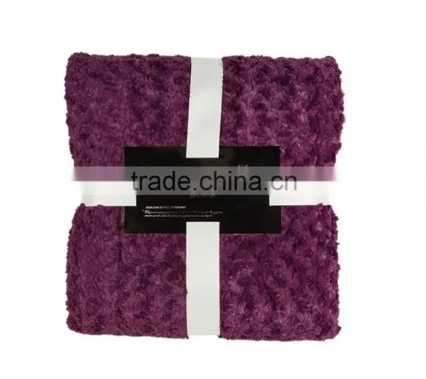 100% Polyester Soft Purple Cheap pv Fleece Gifts Promotional Blanket photo-4