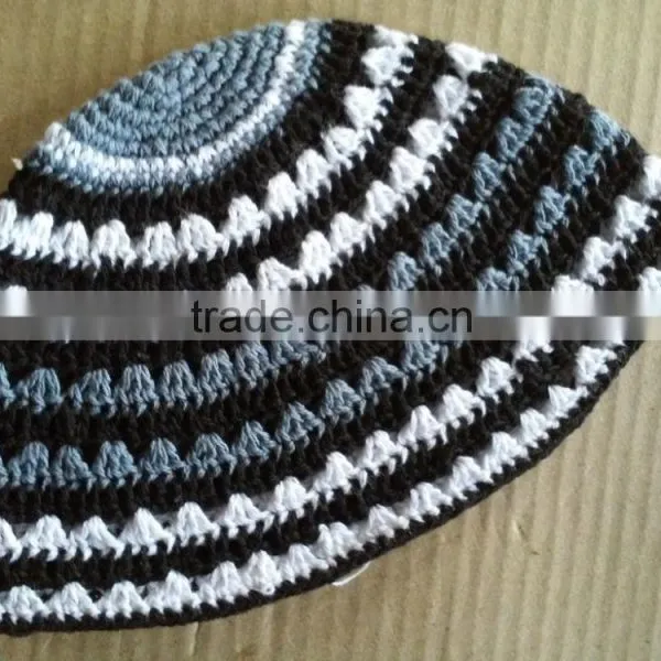 Hand Knitted Kippah/Kippot / High Quality 2015 Handmade Cotton Judaica Kippah /