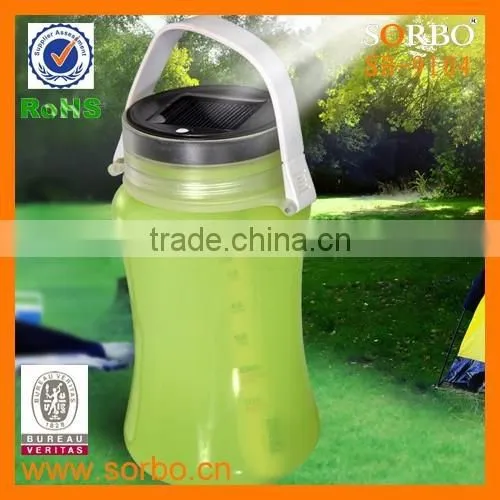 Silicone Water Bottle Rechargeable LED Solar Outdoor Lighting Camping Lantern photo-4