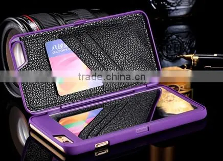 Lady 3D Water Flip PU Leather Case For IPhone 6 6S For IPhone 6 Plus 6S + Wallet Mirror Case Dual Layer Card Slot Cover photo-6