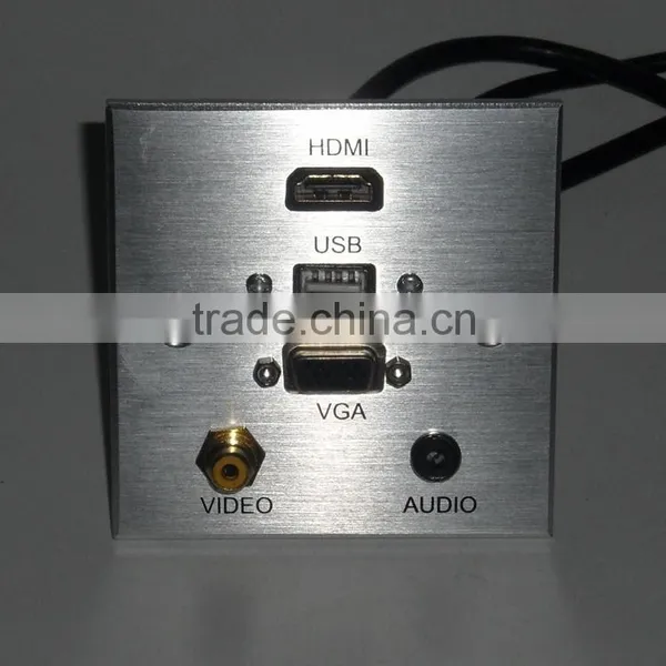 Wall Plate Multi Plug Socket With USB HDMI VGA Audio Vedio