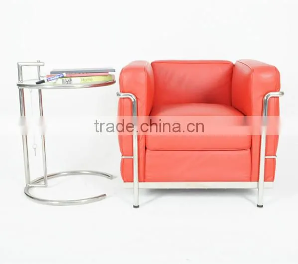 Modern Small Round Glass Table Eileen Gray Adjustable Glass Table photo-6