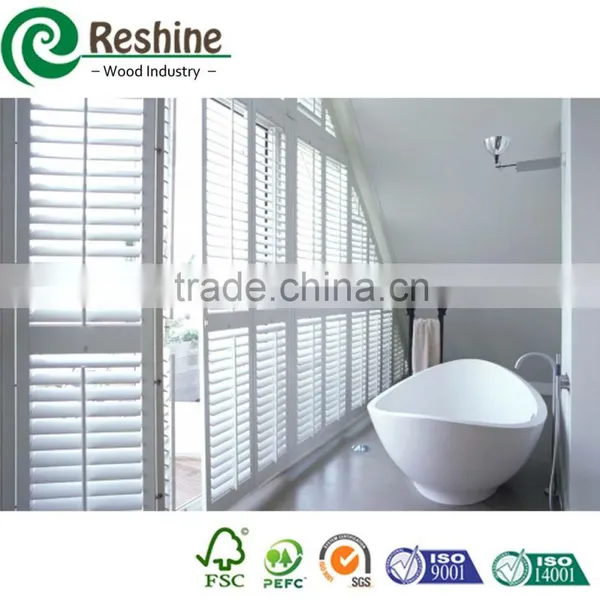 Classic White PVC Plantation Window Louver Shutter photo-4