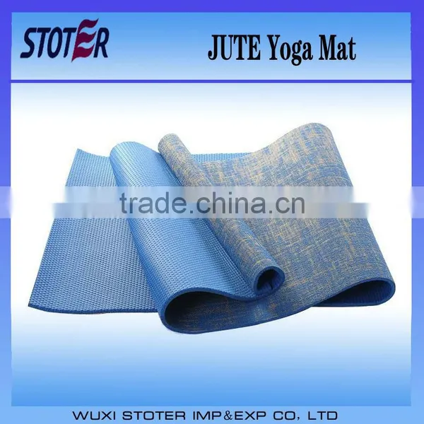 2016 Wholesale High Quality Jute Yoga Mat Jute and Pvc Rubber Mat