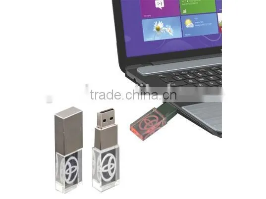New Products 3d Custom Logo Branded Usb Flash Drive Crystal Led photo-2