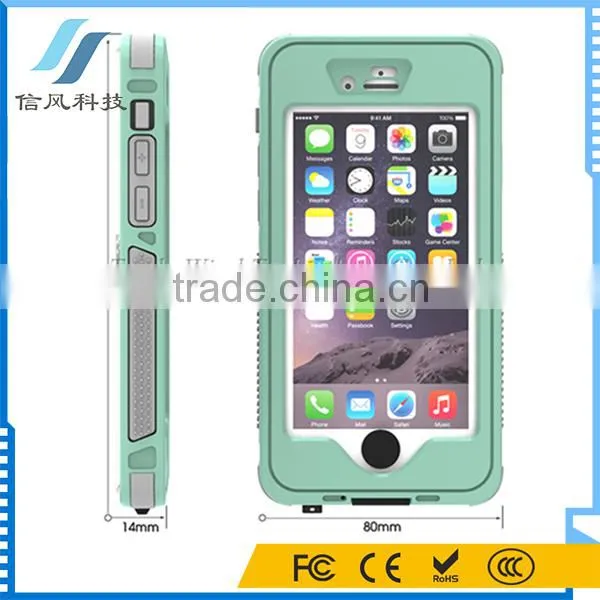 4.7 Inch Glow In Dark IP68 Waterproof Case for IPhone 6 6S With Button And Holder Stand photo-6