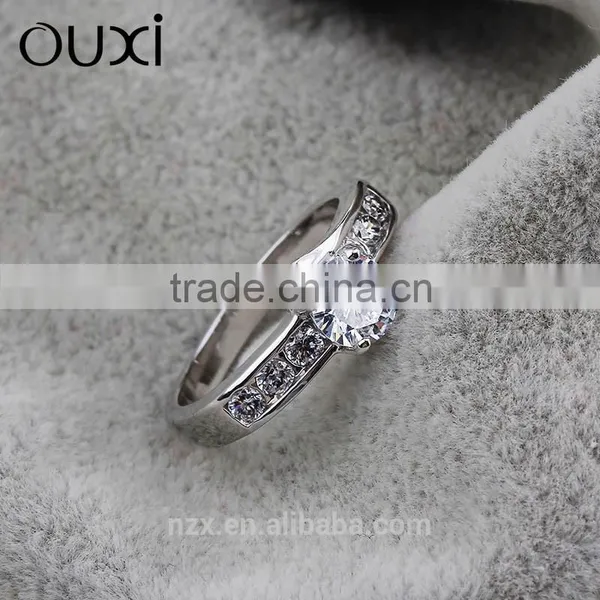 OUXI 925 Sterling Silver Ring Designs for Girl With Austria Crystal 40141 photo-2