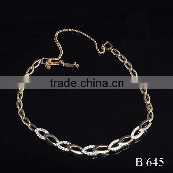 18k Gold Plated Brass Zircon Link Bracelet photo-3