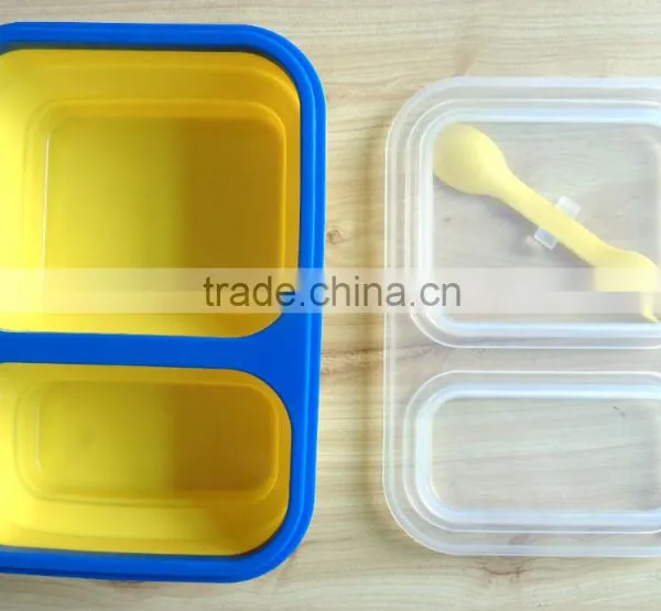 Collapsible Lunch Container With Spoon Silicone Container Bulk photo-4