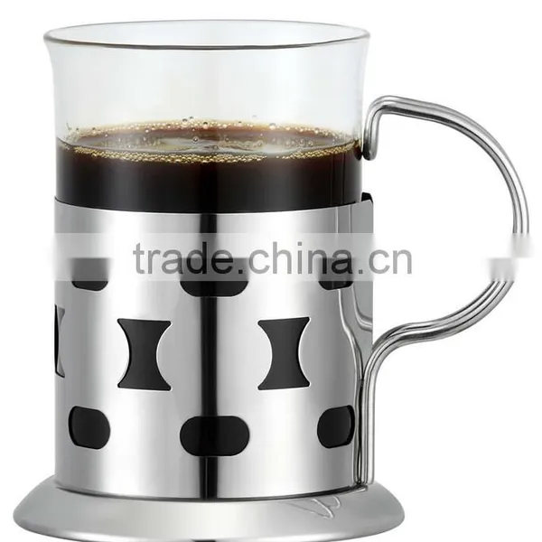 Stainless Steel and Glass Coffee Mug