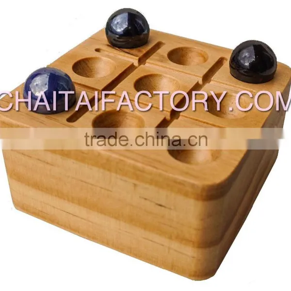 Traditional Quality Wood Tic Tac Toe Desk Office Game