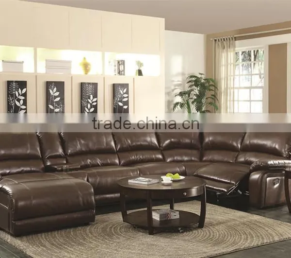 Corner Genuine Leather Sofa Set Modern Brown Sofas and L Shaped Sofa Cover photo-4