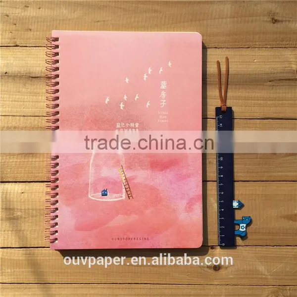 a4 Spiral Bound Leather Notebook With Yellow Paper photo-3