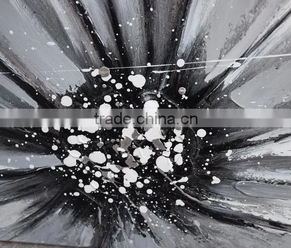 Canvas Semi Abstract Flower Oil Painting for Wall Decor photo-4