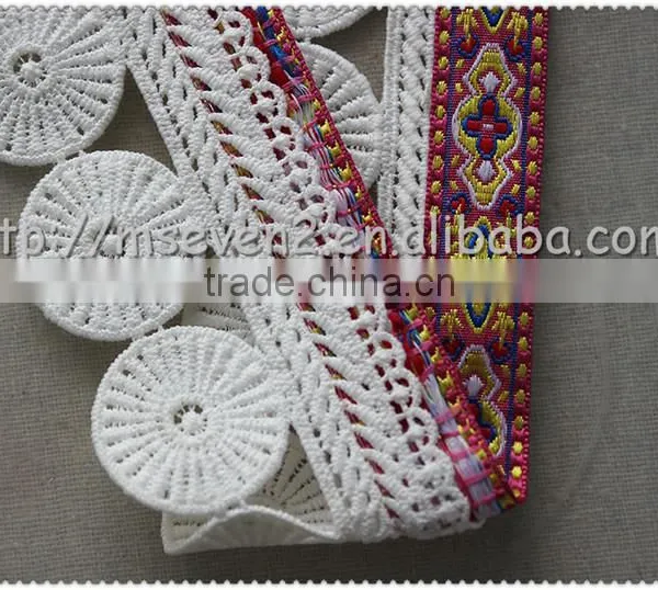 Hot Selling Fringed Polyester Jacquard Tape, Jacquard Tape Trim With Round Tassel for Garment photo-4
