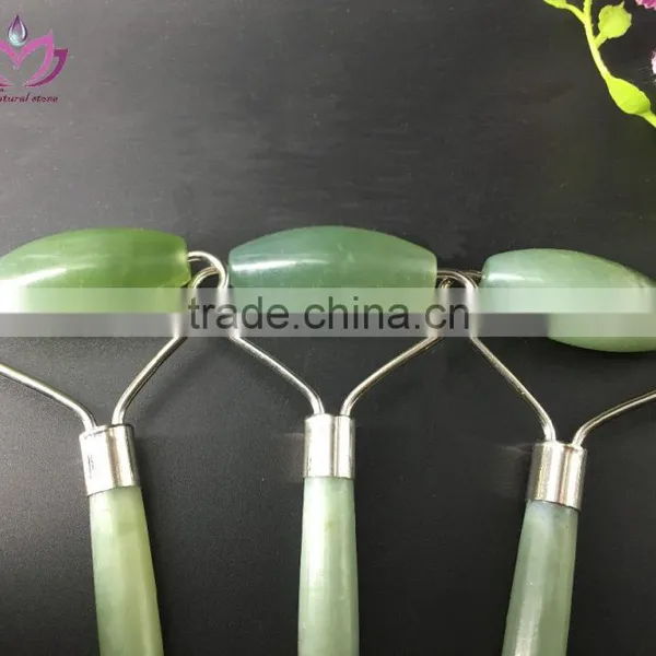 Natual Green Jade Crafts Face Skin Care Products Jade Roller Massager photo-3