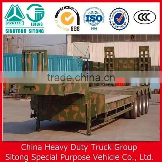 Chinese Truck Trailer 100T Low Bed Semi Trailer for Sale photo-3