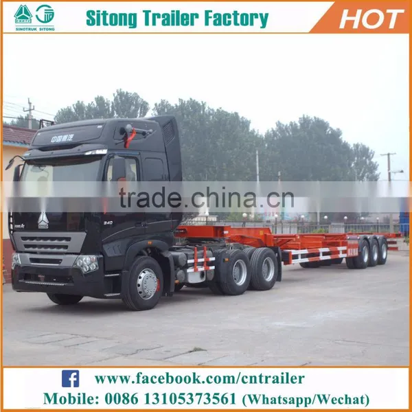 Wholesale Container Transportation Semi-trailer Customized 20ft Skeletal Trailer for Sale photo-2