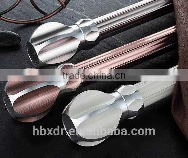 OEM Single Fancy Aluminum Window Curtain Rod,cheap Curtain Rod With End Caps