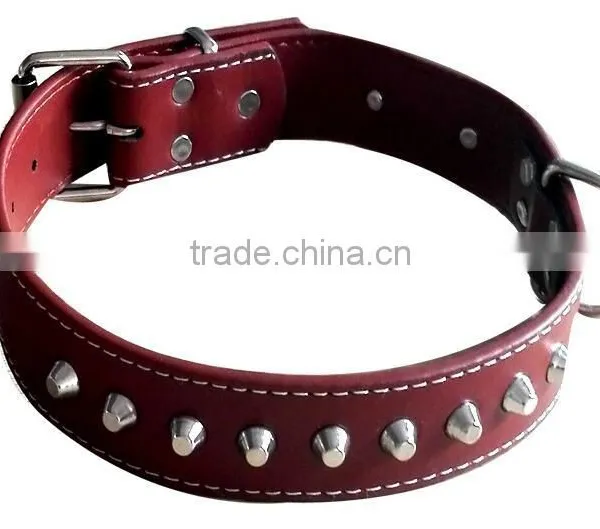 CY114 Wholesale PU Lady Dog Collar Comfort Leather Single Row Rivets Collar Alloy Spikes Gentle Rivet Dog Collar photo-2