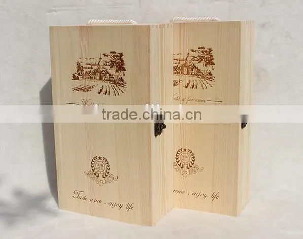 Single-deck Six Pine Wine Bottle Storage Box photo-2