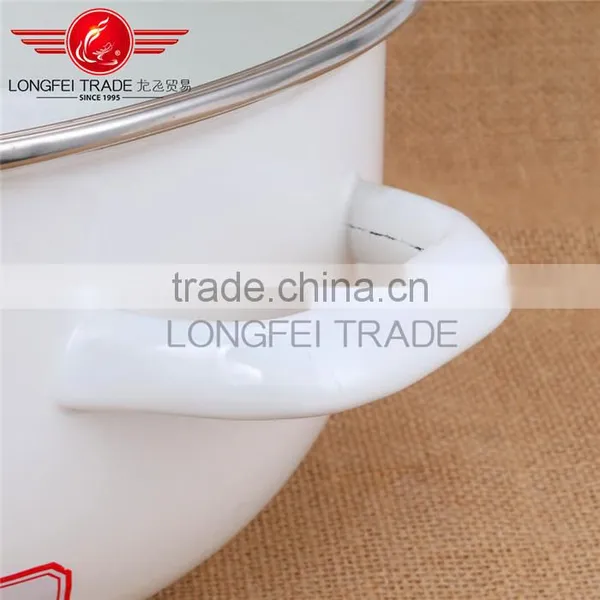 Luxurious Enamel / Ceramic Kitchenware European Cookware Pot With Hollow Handle photo-3