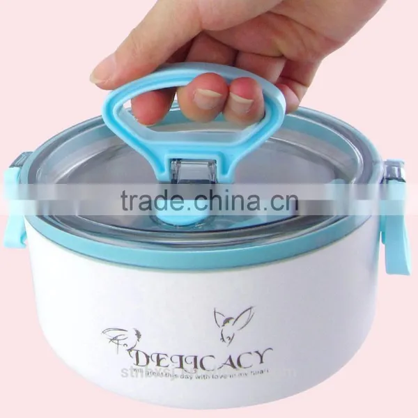 600ml One Layer Round Shape Heated Bento New Stackable Stainless Steel Lunch Box photo-6