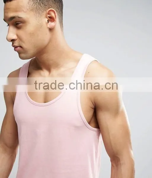 Cheapest New Design Custom Manufacture Grey Color Gym Wear Comfortable 35% Cotton 65% Polyester Fashion Running Men's Tank Vest photo-3