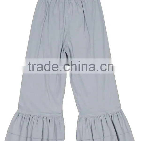 Snowy Swan T-Shirt & Light Blue Ruffle Bottom Pants 100% Cotton Fashion Kids Girls Ruffle Pants Sets photo-2