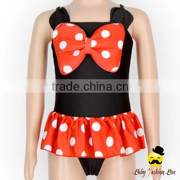 Fitness Cute Cartoon Character Strap Kids Flash Bow One Piece Little Girl Children Beach Clothes Swimwear photo-3