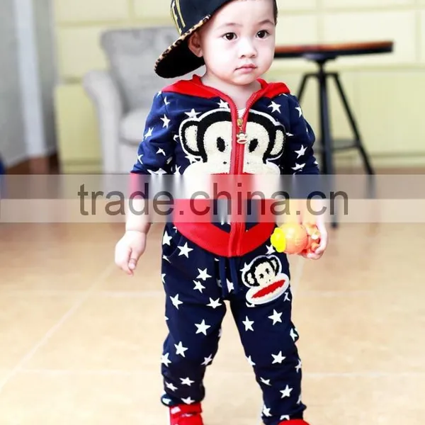 Wholesale Children's Cotton Big Monkey Suit Zipper Wear Little Star Patterns