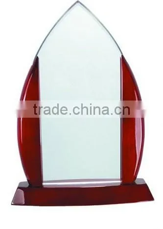 High Quality Blank Round Wooden Base Glass Trophy Designs for Wooden Base For Trophy JKC-0009 photo-2