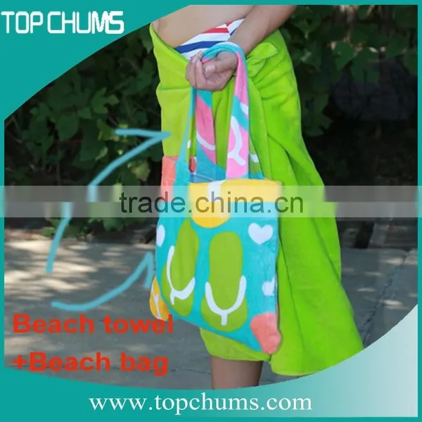 Multipurpose All in One Towel Stripe Canvas Beach Tote Bag Wholesale photo-2