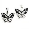 Chic Earrings Butterfly Charm Crystal Silver Beads