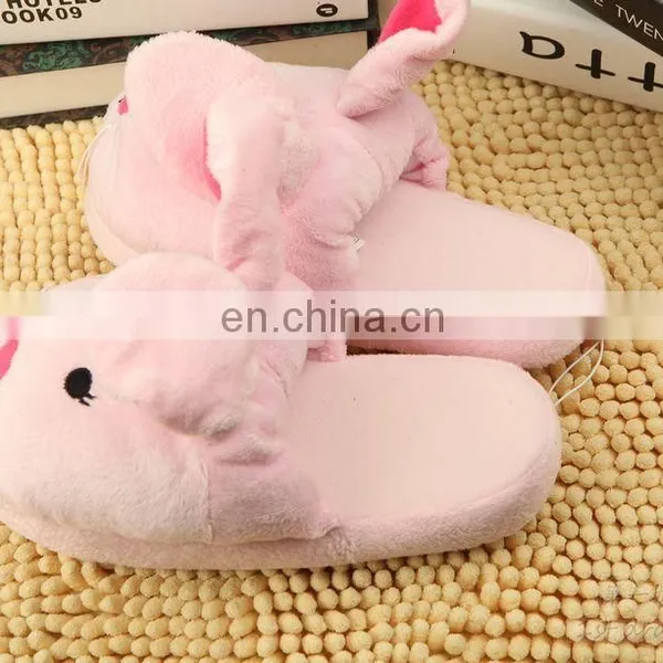 Custom Happy Foot Pink Rabbit Animal Cartoon Indoor Slippers photo-4