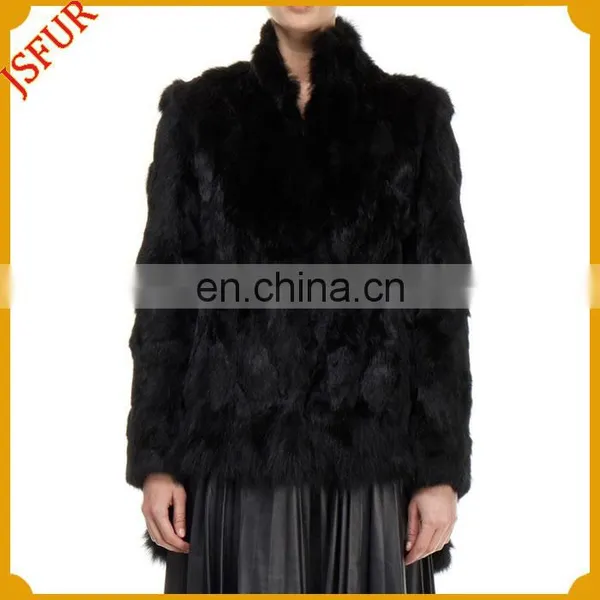 Black Colour Long Sleeve Winter Genuine Fur Coat Women photo-2
