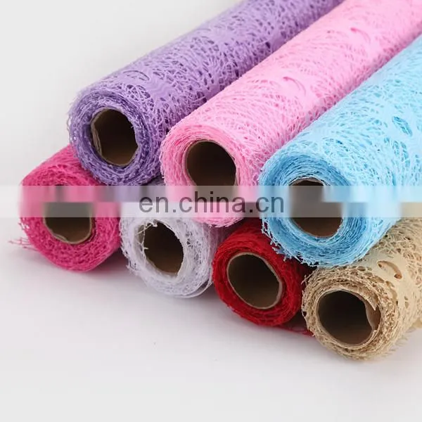 2015 Most Popular Packing Material Organza Sequence Lace Fabric Flower Mesh Netting Roll photo-2