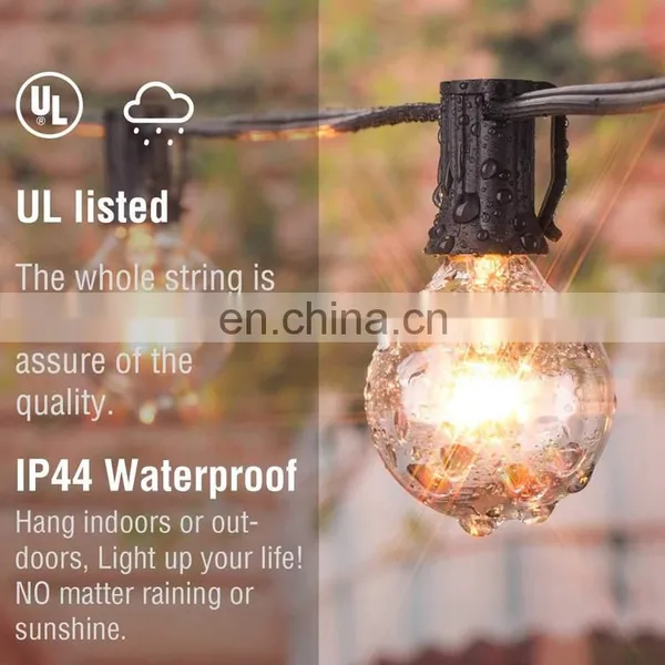 G40 Globe String Lights With Incandescent Bulbs Serial Light Decoration 25ft 50ft 100ft 110V photo-4