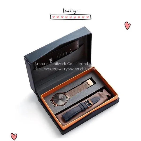 Custom With Logo Packaging Case Luxury Storage Watches Paper Watch Case With Interlining