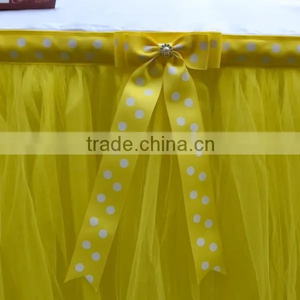Orange Tutu Tulle Table Skirt Cover Eye Catching SD103 photo-4